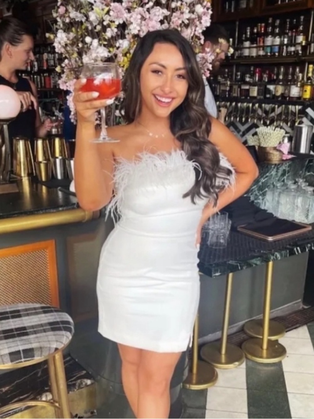 LIKELY Katy White Feather Mini Dress Wedding Bridal Cocktail Size 0